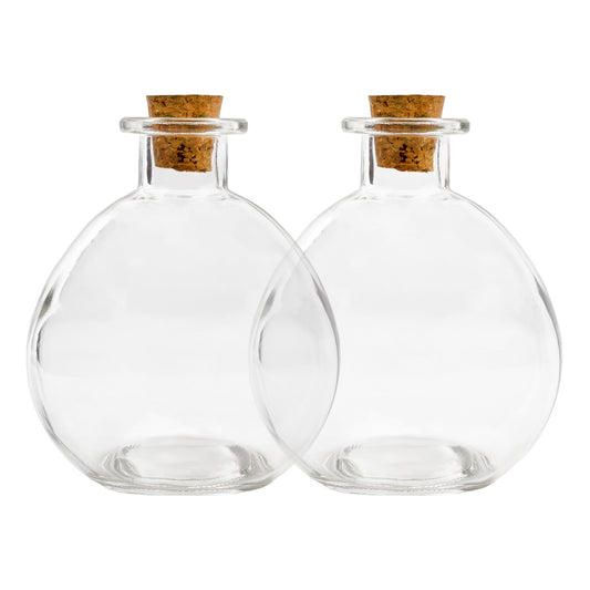 Round Glass Spherical Bottles, Potion Bottles w/ Corks (2-Pack, 8oz Capacity) - sh1276cb0Sphere