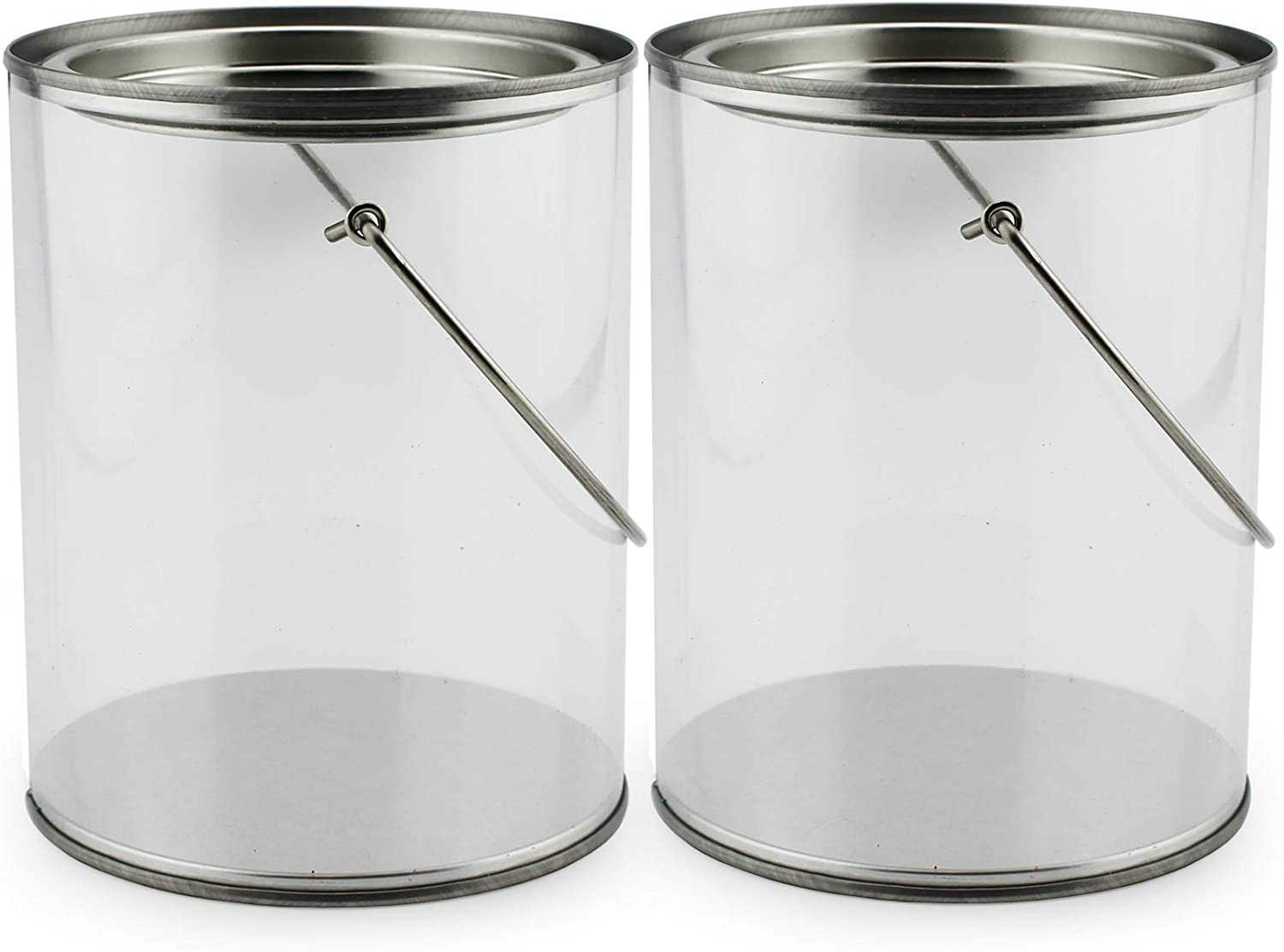 Quart Size Clear Plastic Paint Cans (2-Pack, 5in Tall) - sh1316cb0qt