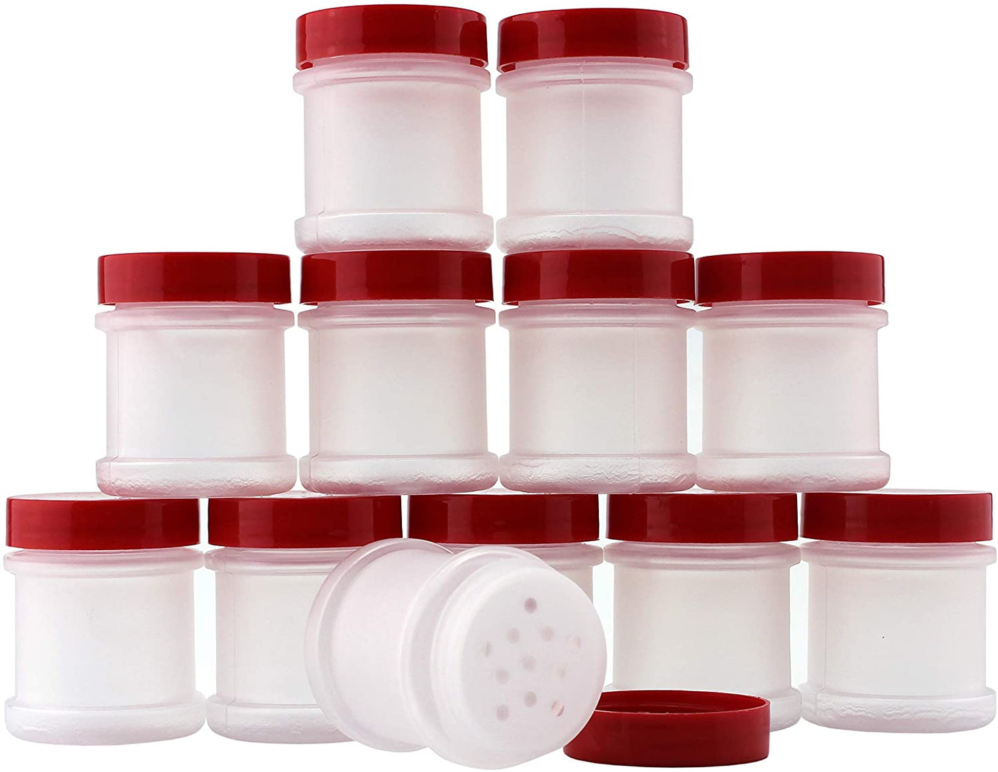 Mini Plastic Spice Jars w/Sifters (12-Pack)