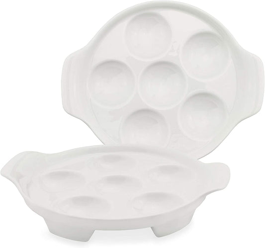 White Ceramic Escargot Plates (Case of 40) - SH_1322_CASE