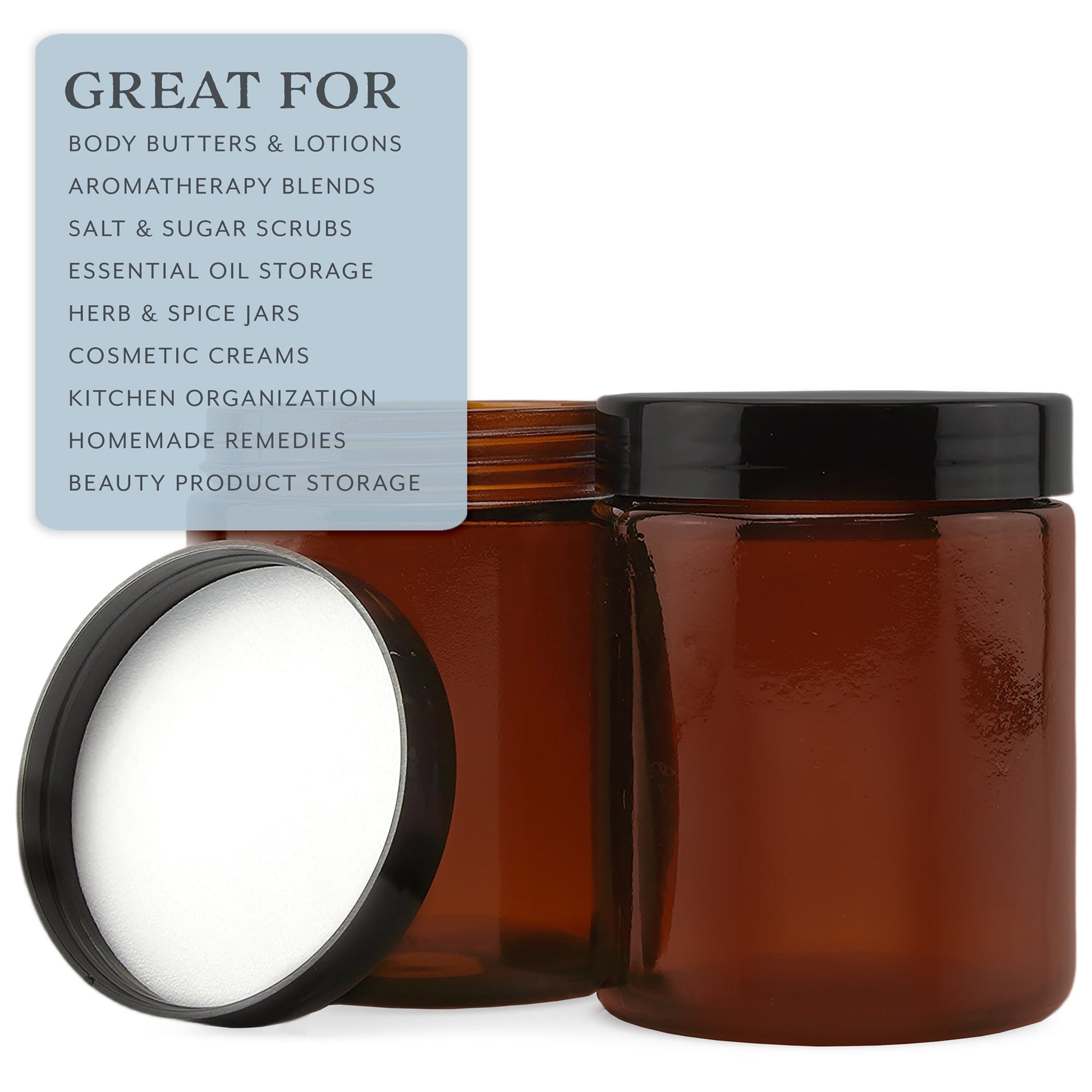 8oz / 9oz Amber Glass Jars (6-Pack) - sh1466cb0rlh