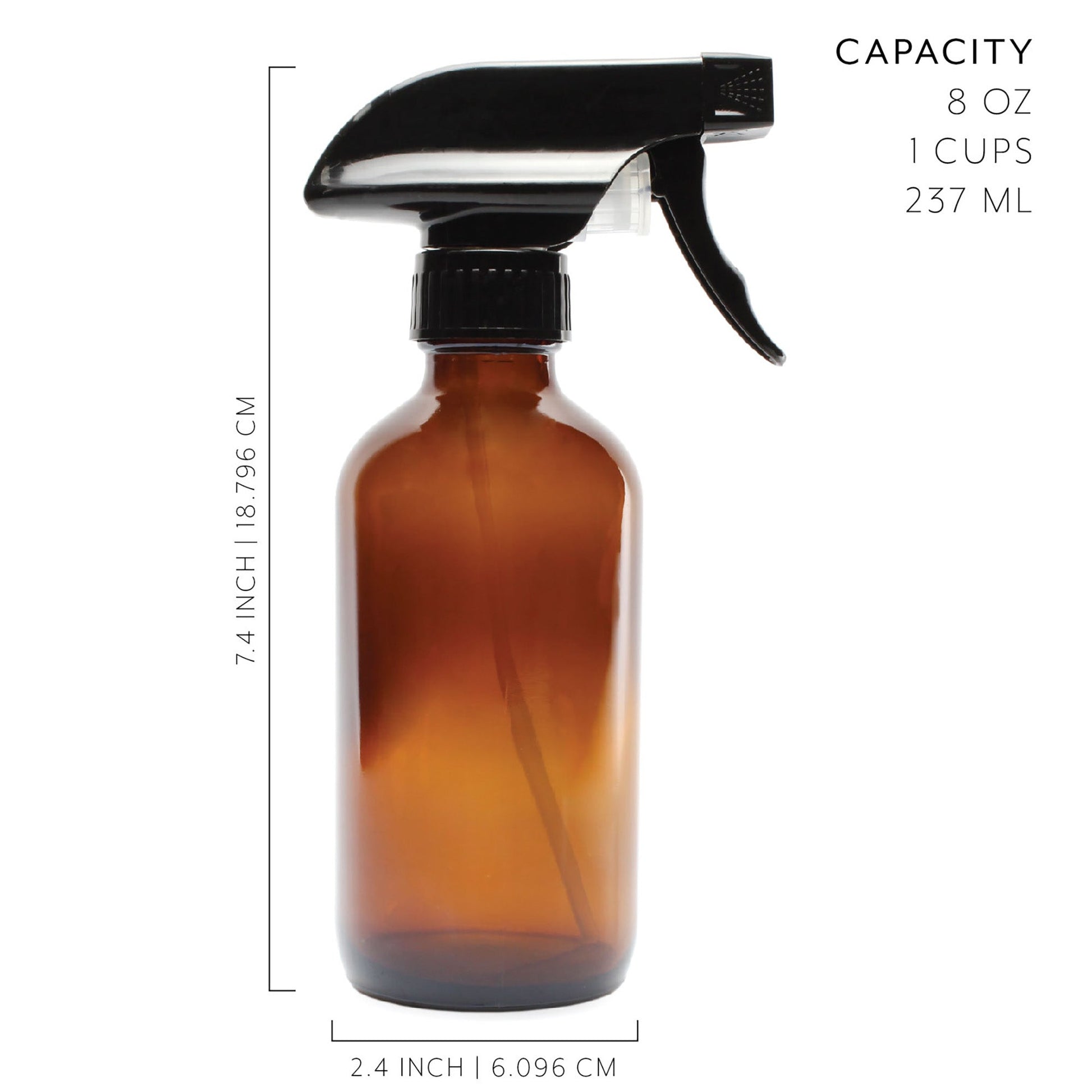 8oz Amber Glass Spray Bottles (2 Pack) - sh1002cb08oz