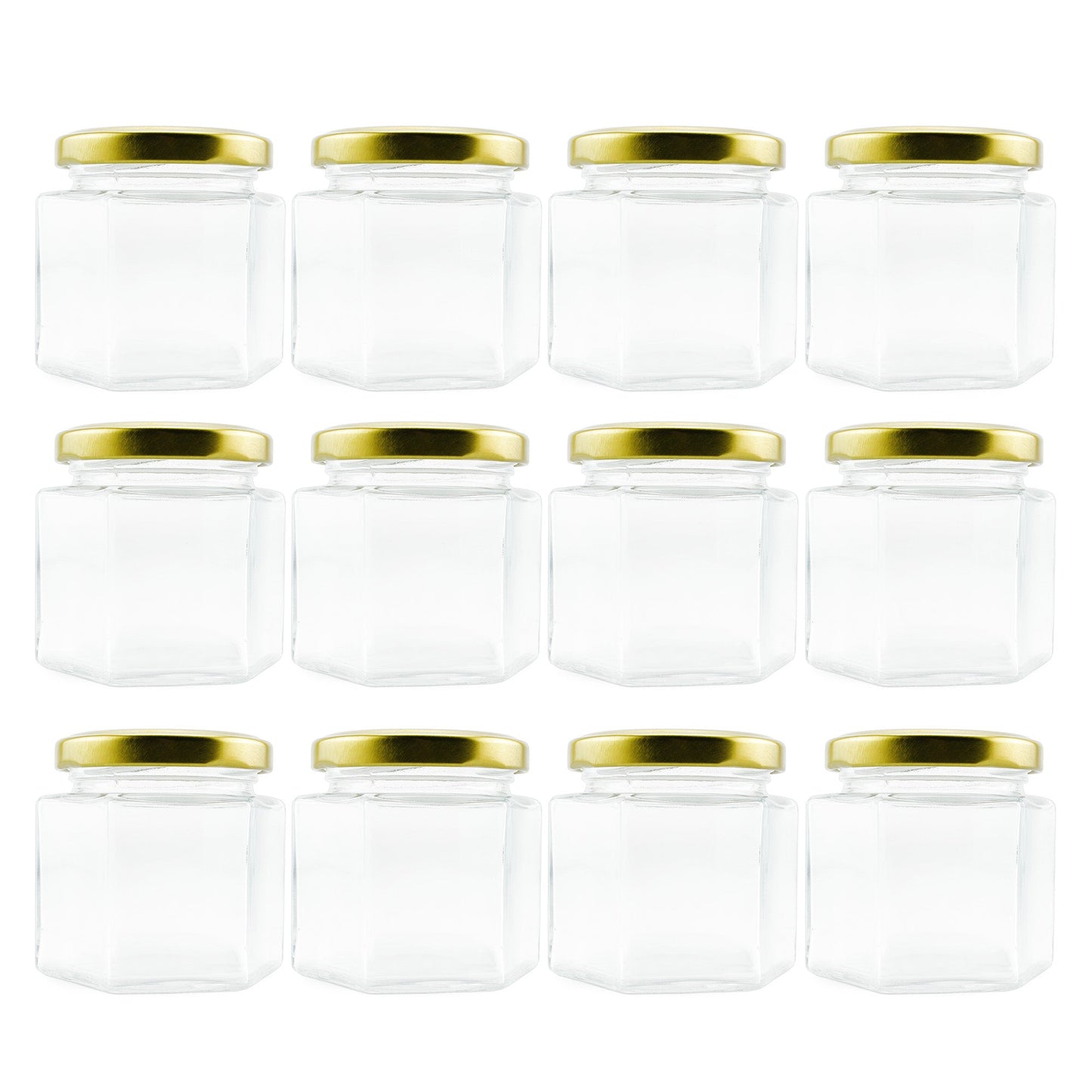 4oz Hexagon Glass Jars (12-Pack) - sh814cb0hex4oz