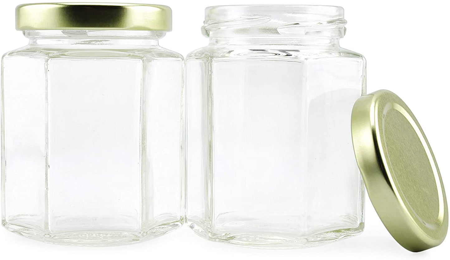 6oz Hexagon Glass Jars (12-Pack)