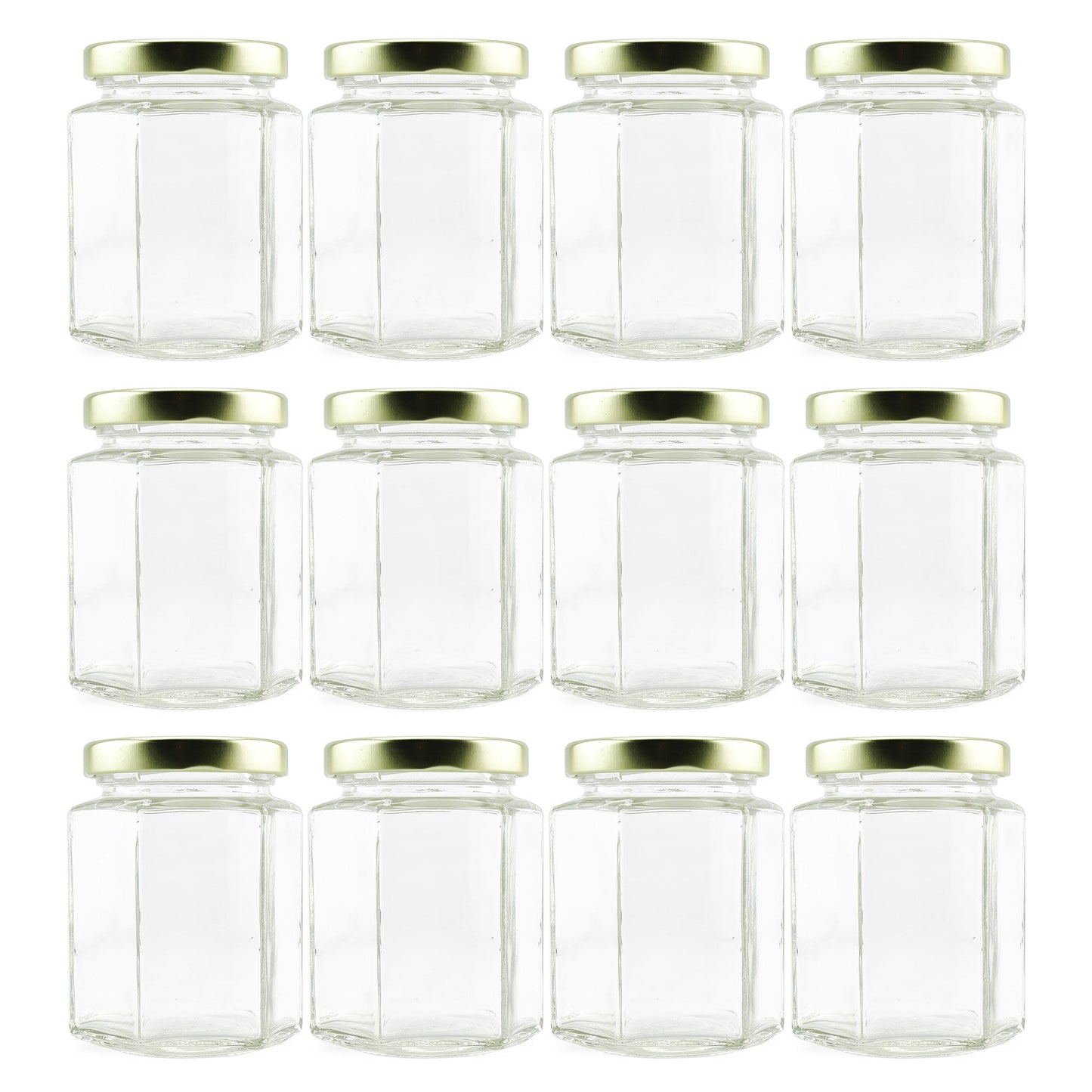 6oz Hexagon Glass Jars (Case of 96) - SH_815_CASE