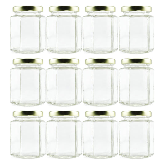 6oz Hexagon Glass Jars (Case of 96) - SH_815_CASE