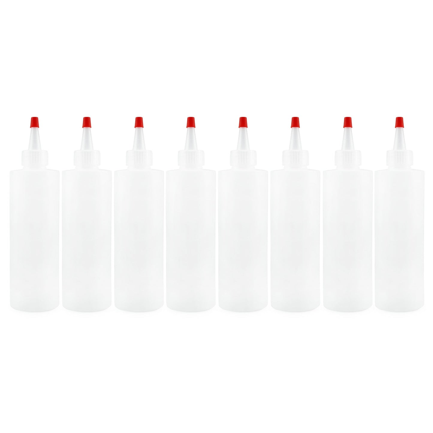8oz HDPE Plastic Squeeze Bottles w/Yorker Tips (6-Pack) - sh1328cb08oz