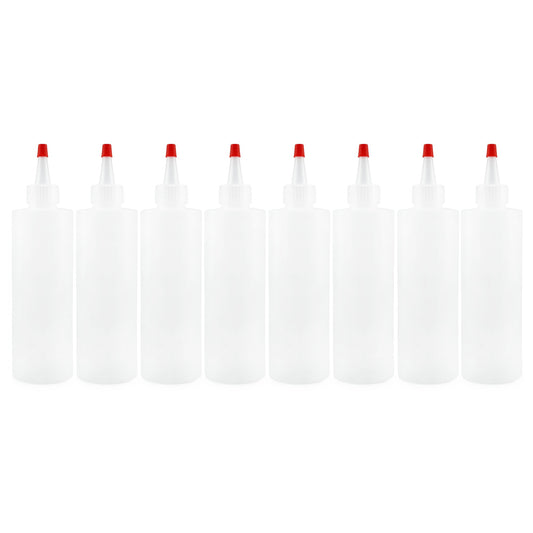 8oz HDPE Plastic Squeeze Bottles w/Yorker Tips (6-Pack) - sh1328cb08oz