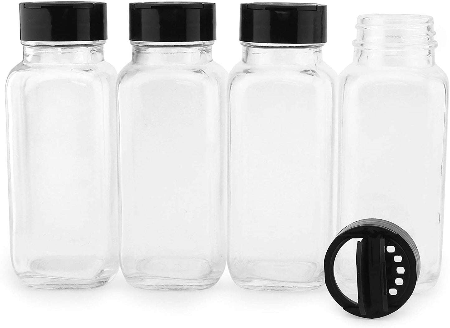 French Square Spice Jars, Spice Shaker/Pourer with Lid (Case of 64) - SH_1214_CASE