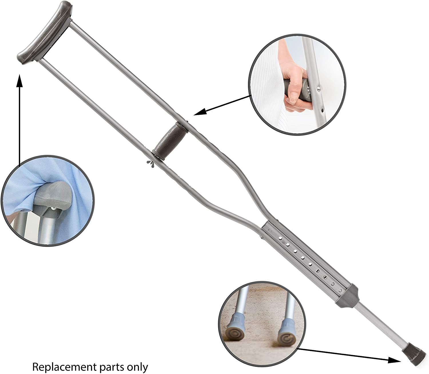 Replacement Crutch Parts Set (Case of 40 Sets) - SH_2063_CASE
