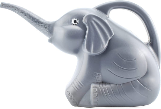 Elephant Watering Can w/Real Eyes, 2 Quart, Grey with Googly Eyes - sh371cb0ELEPH