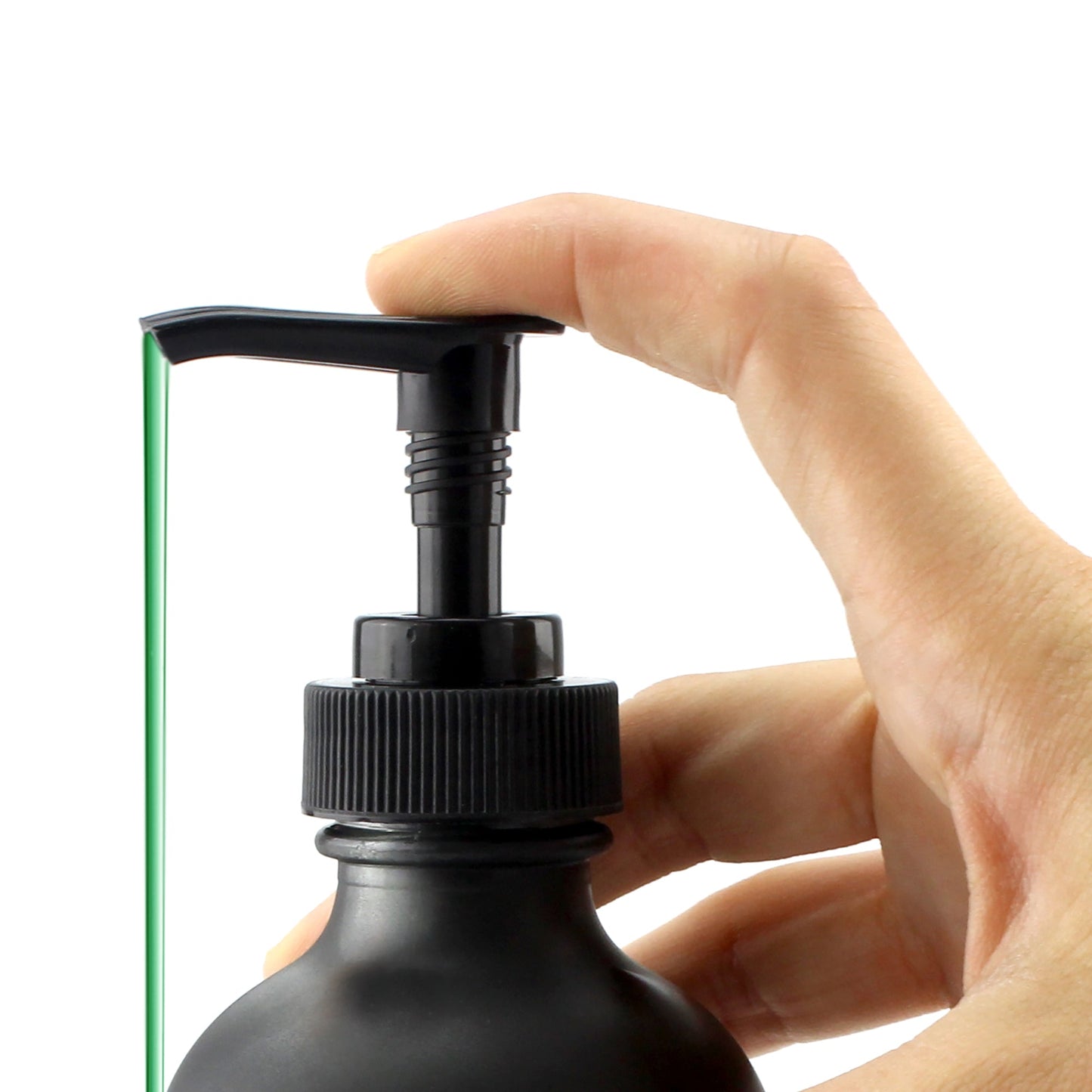 Black Coated 8oz Glass Pump Bottles (Case of 64) - SH_1006_CASE