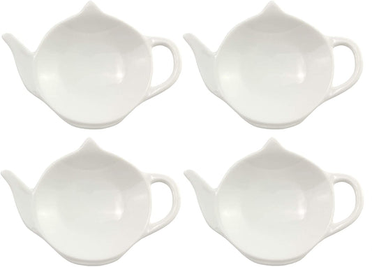 White Ceramic Tea Bag Coasters Spoon Rests - sh1181cb0TEA