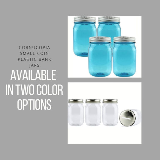Small Coin Bank Jars (4-Pack)